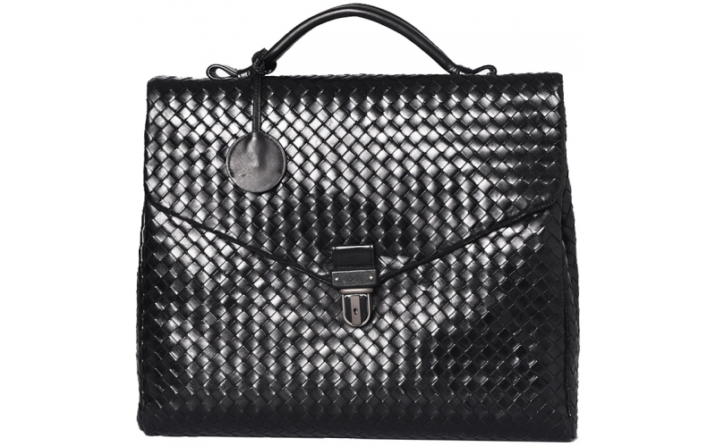 Men Briefcase Men Bag Briefcase Office Bags for Men Luxury Genuine Leather Baby Calf Woven Men
