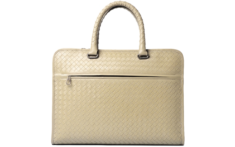 编织男包真皮男士手提包电脑公文包牛皮商务大容量15.6寸