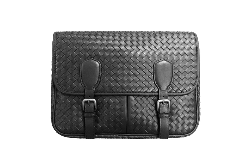 单肩包男士斜挎包编织品质男包小牛皮包盖头商务大容量潮流