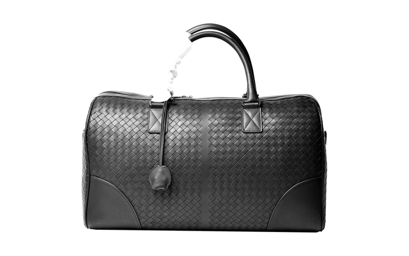 旅行袋短途男士旅游出差商务旅行包大容量单肩真皮编织男包