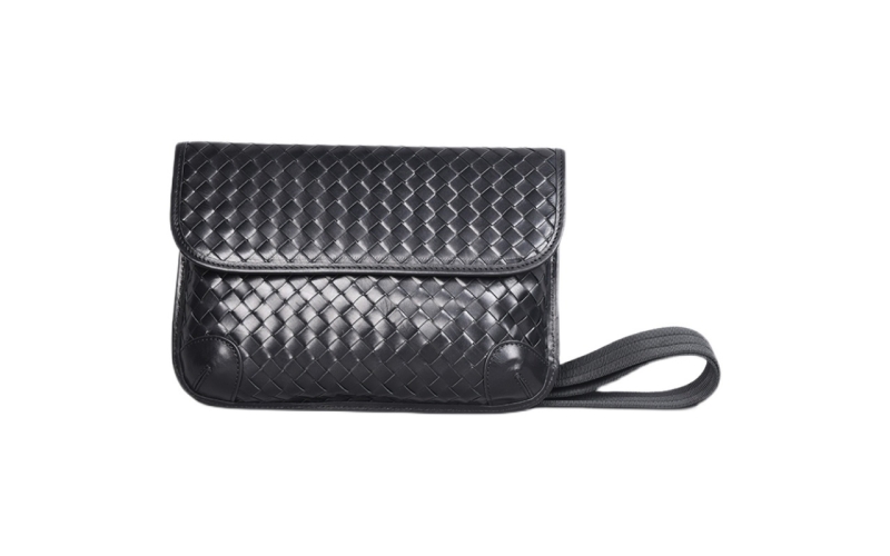 胸包男潮牌胎牛皮编织男包真皮斜挎小包小号软皮胸前包休闲