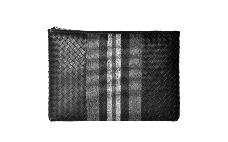 手包男士长款信封包牛皮真皮商务休闲潮流刺绣编织2019新款