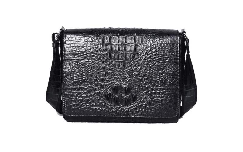 男包泰国鳄鱼皮真皮男包横款单肩包大容量高端商务男士皮包