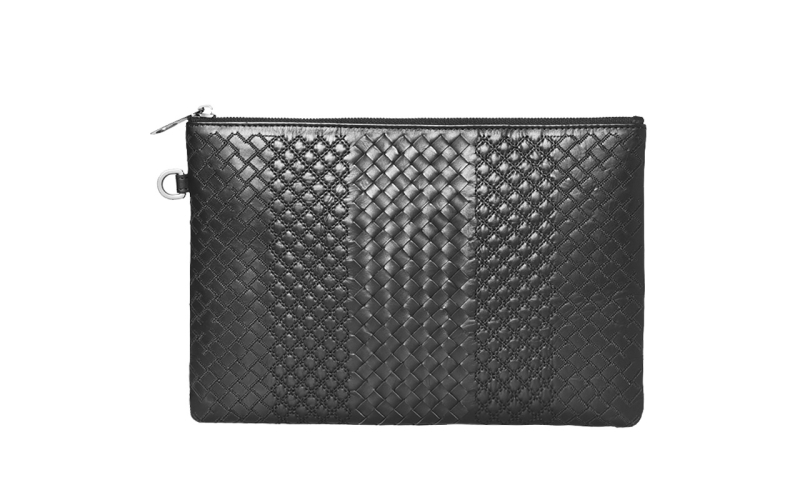 男包男士信封包真皮刺绣绣线手工编织手拿包手包小号薄潮牌