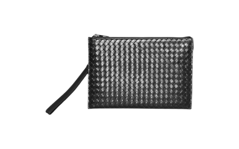 手包男胎牛皮手工编织信封男士手拿包真皮多隔层轻奢商务潮