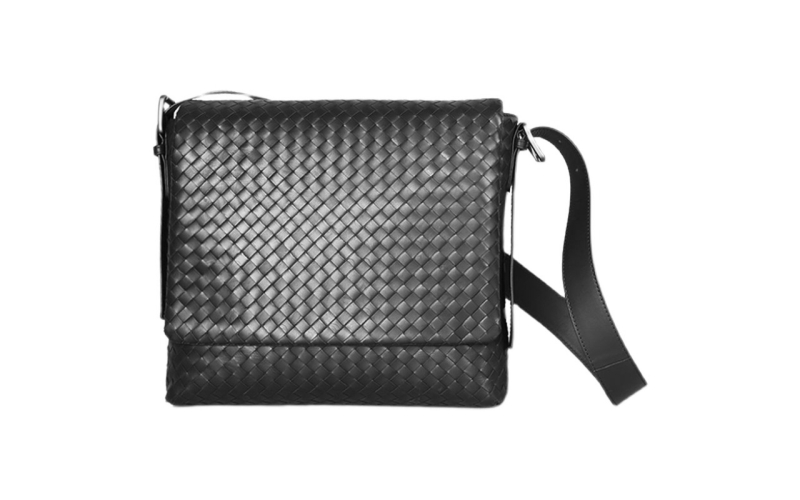 挎包男斜跨单肩包男包真皮编织邮差包时尚个性潮流潮牌新款