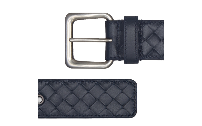 JIA BV编织皮带男士青年休闲潮流商务真皮针扣小牛皮新款腰带潮