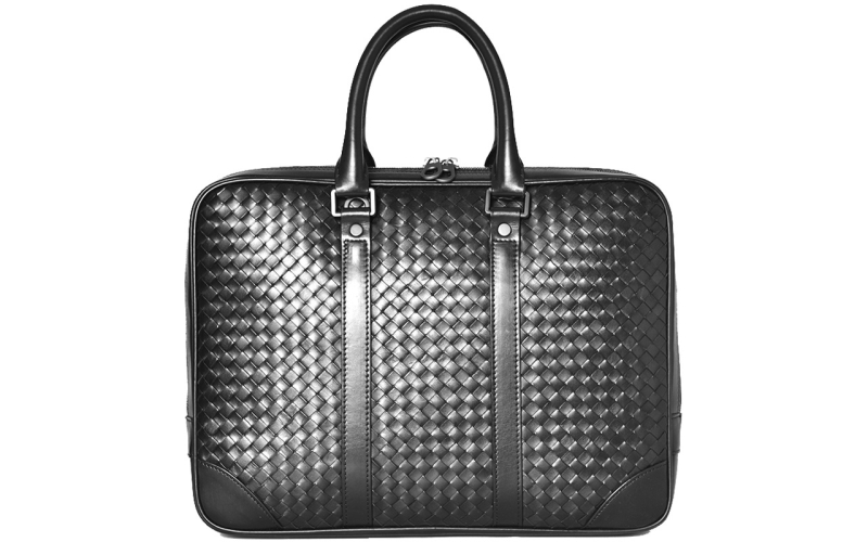 高档胎牛皮轻奢男包商务休闲青年男士公文包手提包男潮真皮