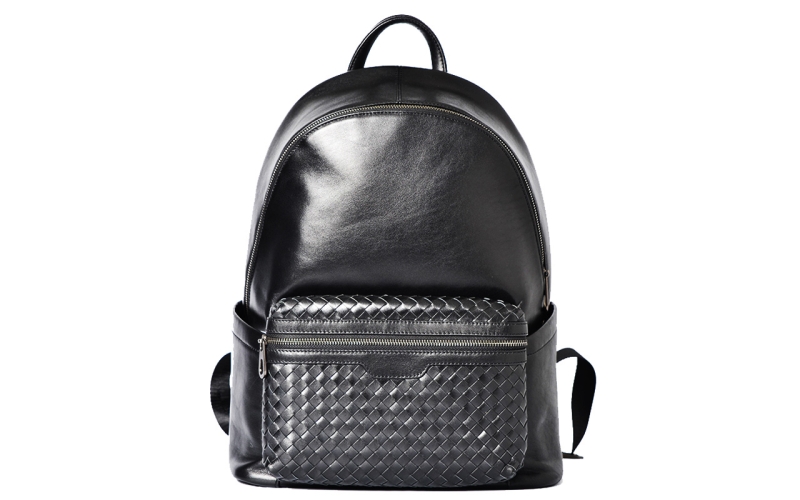 双肩包男大容量纯皮真皮编织旅游休闲商务电脑背包旅行软皮