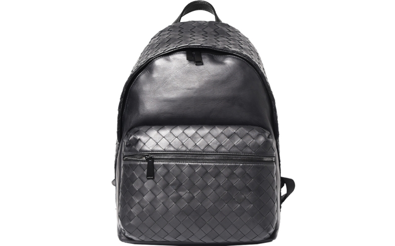 男士双肩包真皮背包男大容量超大手工编织男包商务个性新款