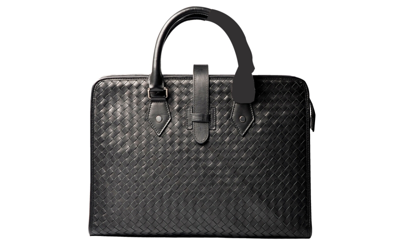 公文包男士手提包真皮编织男包出差商务办公大容量电脑包潮