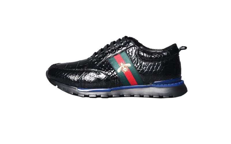 鳄鱼皮男鞋真皮男士运动鞋子肚皮商务休闲舒适高端私人定制