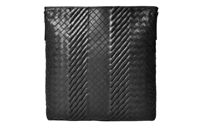 单肩包男士斜挎包商务休闲小包潮牌小牛皮编织男包2019新款