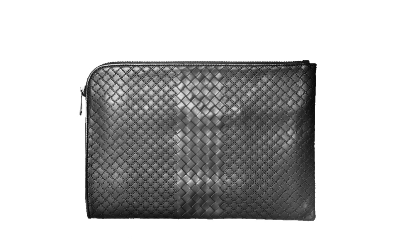 手拿包男士真皮手包信封包绣花编织大容量商务高档收纳薄A4