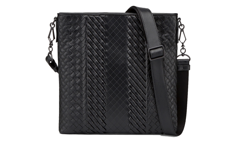 新款斜挎包夏男包男士小背包单肩包休闲商务真皮编织潮牛皮