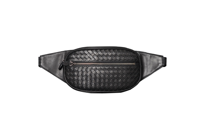 男士胎牛皮真皮编织手机袋胸包腰包个性时尚多功能斜挎潮款