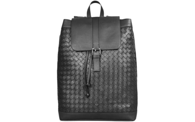 背包男双肩包真皮编织男包大容量2021新款时尚书包潮流ins