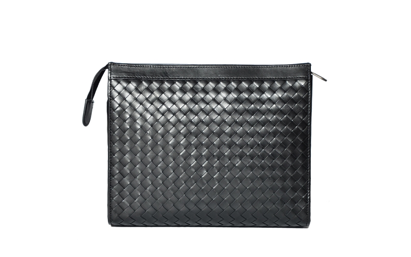 信封手拿包男款手包女2018新款真皮胎牛皮编织手抓包气质大