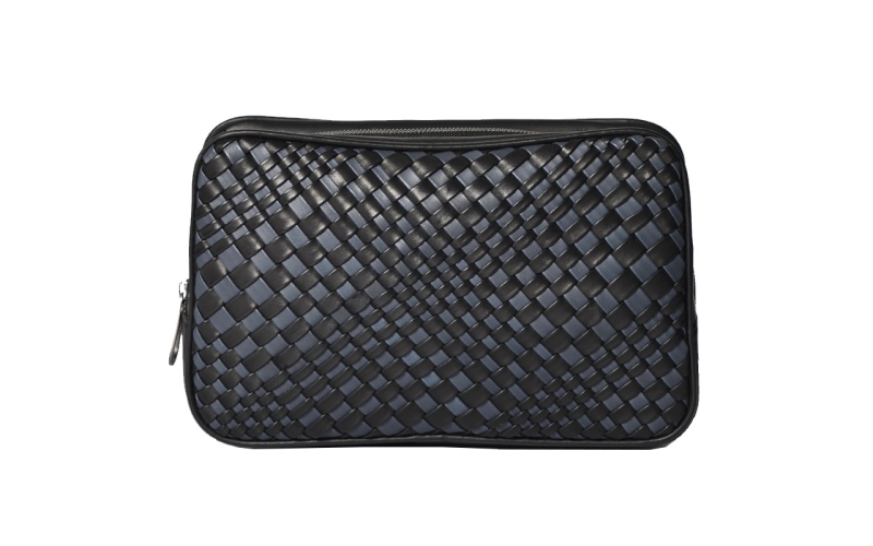 高端气质手包男士手拿包真皮胎牛皮编织手抓包商务时尚2019新款潮