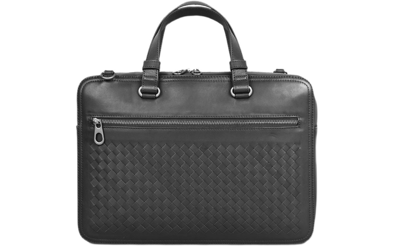 手提包男商务编织男包大容量真皮公文包简约轻便新款潮牛皮