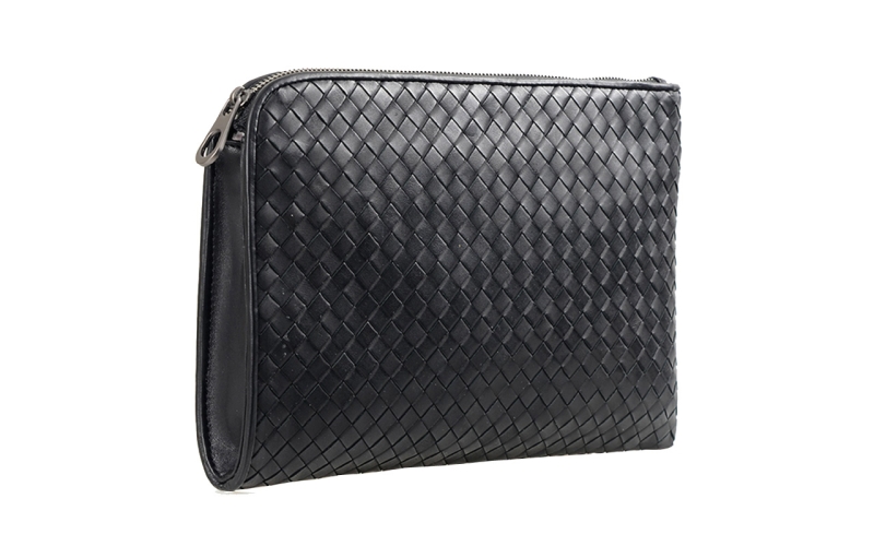 手包男手拿包男大号新款时尚编织大容量商务公文男包真皮