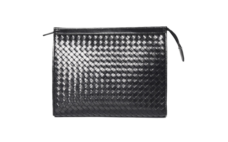 男士手拿包胎牛手包休闲高档品牌手工编织大容量商务潮个性