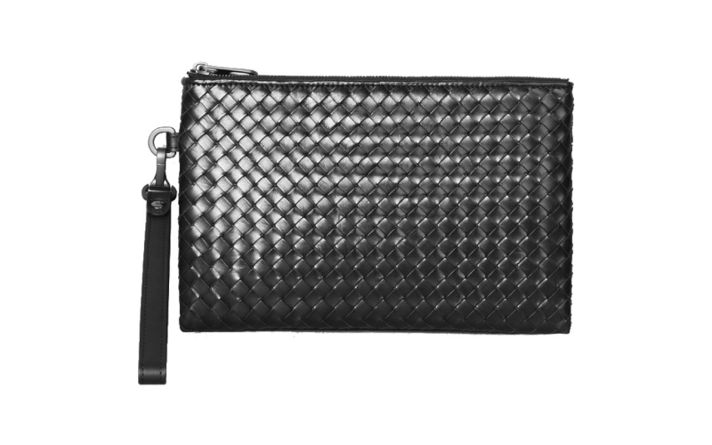 男士手拿包男款手包女信封包高光胎牛皮编织小包包气质真皮