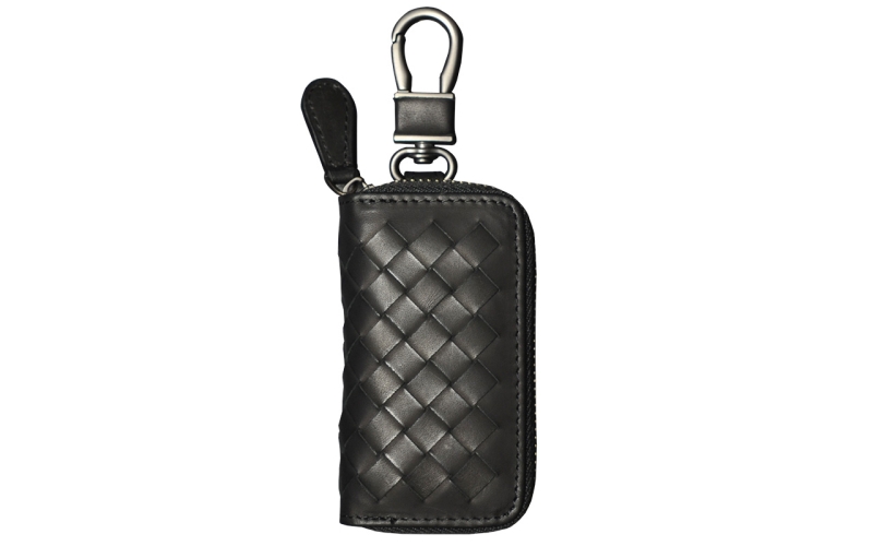 汽车钥匙包通用钥匙套真皮手工编织拉链保护套钥匙扣挂饰