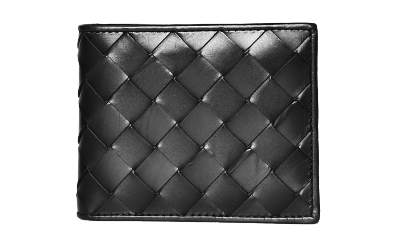 钱包男潮牌短款横款手工编织胎牛皮欧美对折定制真皮刻字