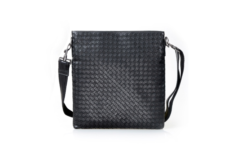 斜挎包男包编织单肩包邮差包头层小牛皮男士真皮休闲小包潮