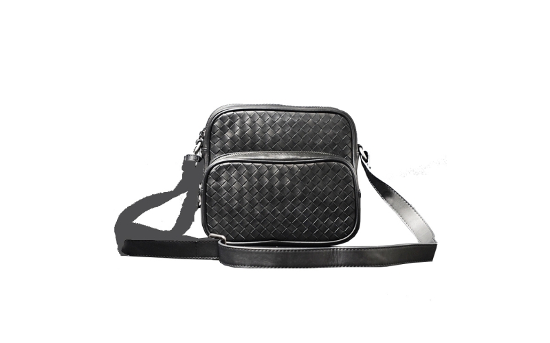 单肩包男潮斜挎包真皮相机包潮牌休闲小背包迷你编织男包潮