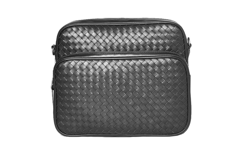 男士包包单肩斜挎包潮牌个性编织男包真皮相机包小包大容量