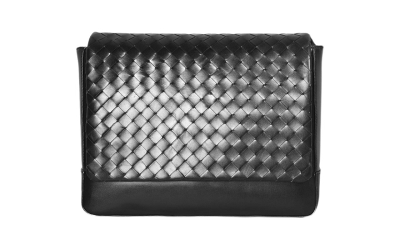 斜挎包男ins潮小背包胎牛皮编织真皮男包单肩包大容量小号