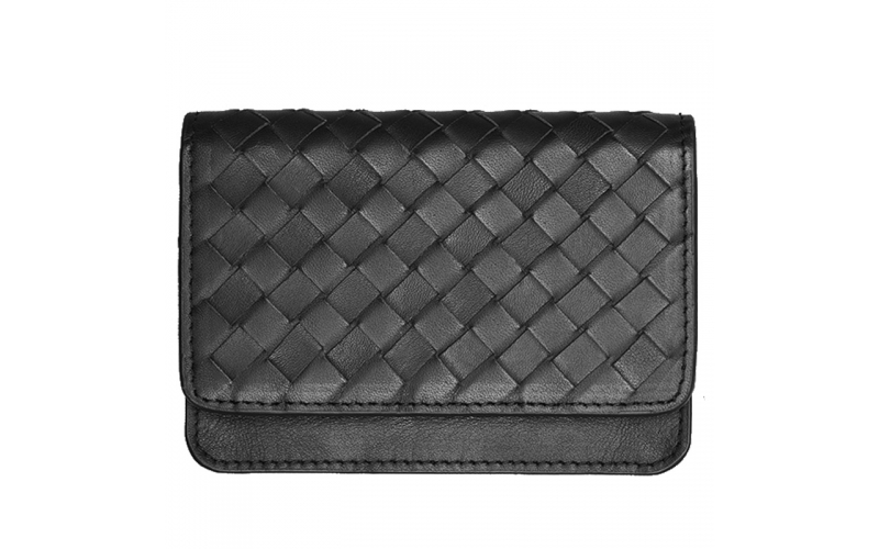 Name Card Holder Business Case Package For Women Men Small ID Credit Bank Leather Wallet Luxury Brand Design Woven Cardholder