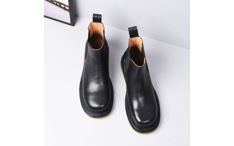 Men Chelsea Boots Short Mens Shoes Designer Luxury Ankle Chunky Heel Genuine Leather High Top Waterproof Fashion Quality