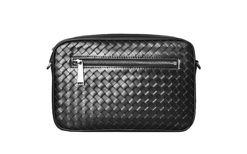 斜挎包男高级感单肩包潮牌真皮编织男包横款男士手拿包小背包新款