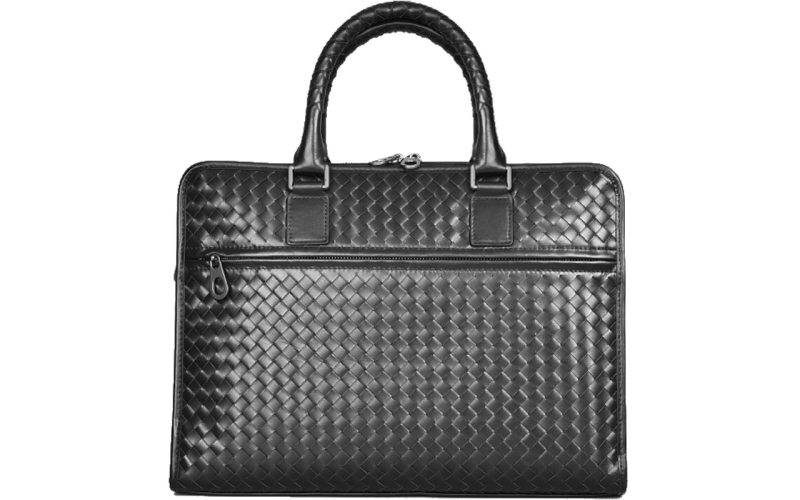 手提包男包大容量公文包男高级感真皮编织休闲商务小号通勤办公包