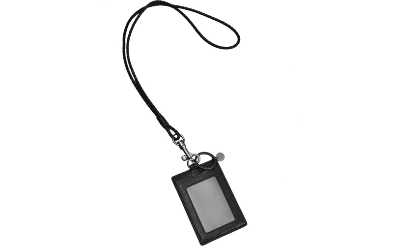 证件包工作证挂件羊皮编织真皮挂脖子卡套挂颈挂脖胸牌证皮套工牌