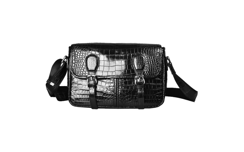 邮差包男士大容量斜挎包单肩包欧美时尚全皮鳄鱼皮通勤包高端男包