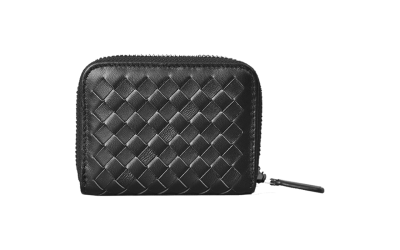 羊皮卡包男女式软皮小手包大容量多卡位拉链包风琴式真皮编织卡片