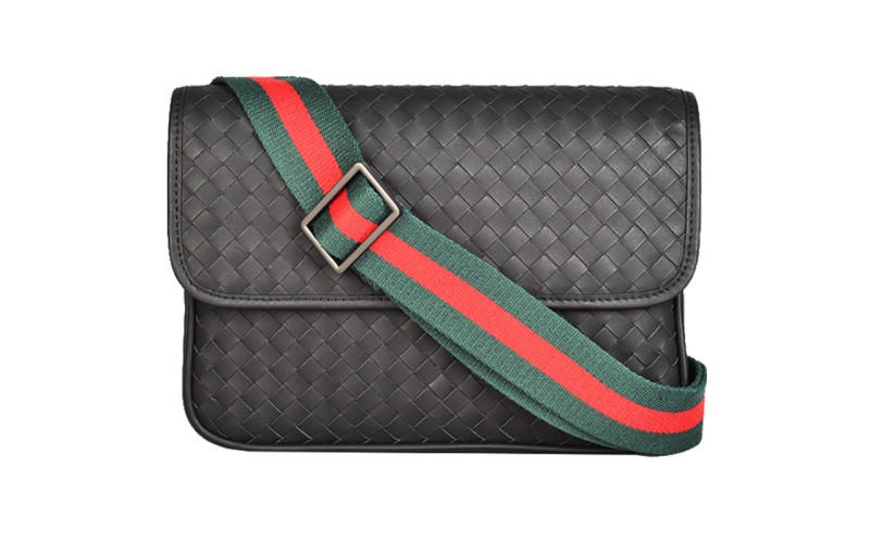 斜挎包男士背包小挎包单肩真皮编织包潮牌胸包新款小众设计高级感