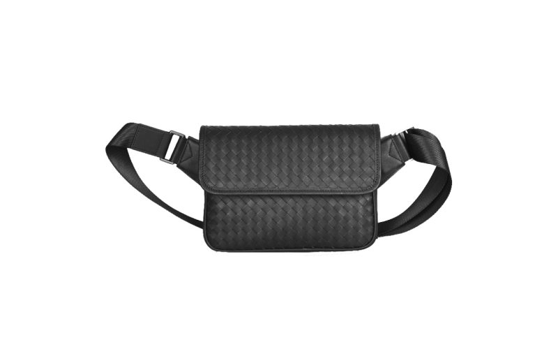 男士胸包斜挎包男款胸前包背包高级感新款真皮编织男包时尚腰包女