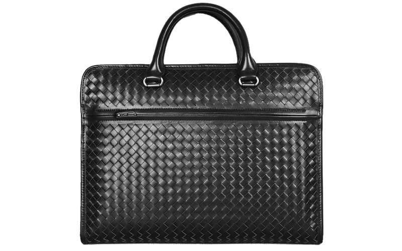 公文包男士手提包商务真皮编织男包笔记本电脑包轻奢青年潮