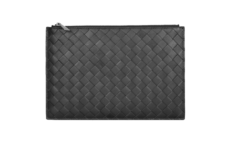 信封包男手拿包男士超薄手工编织男包简约商务潮牌青年时尚