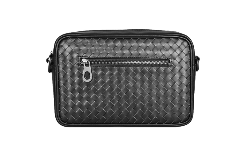 男士斜挎包单肩包小挎包潮2022新款牛皮编织男包真皮手拿包