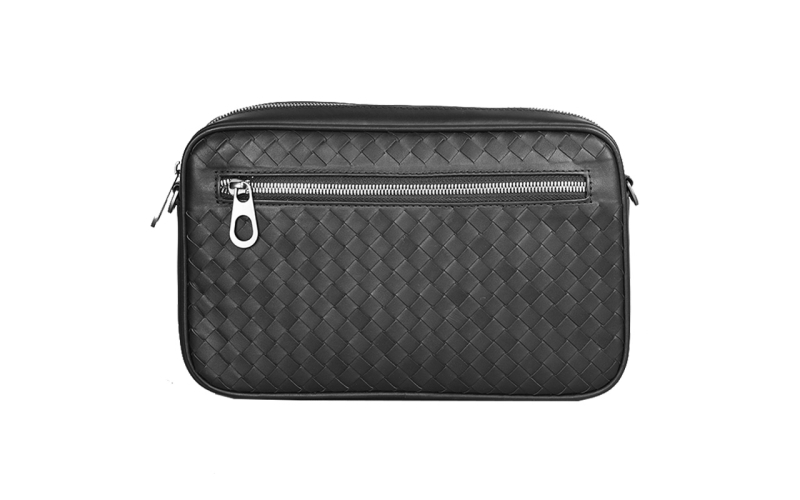 斜挎包男单肩包男士小背包大容量手拿包真皮编织男包潮牌ins