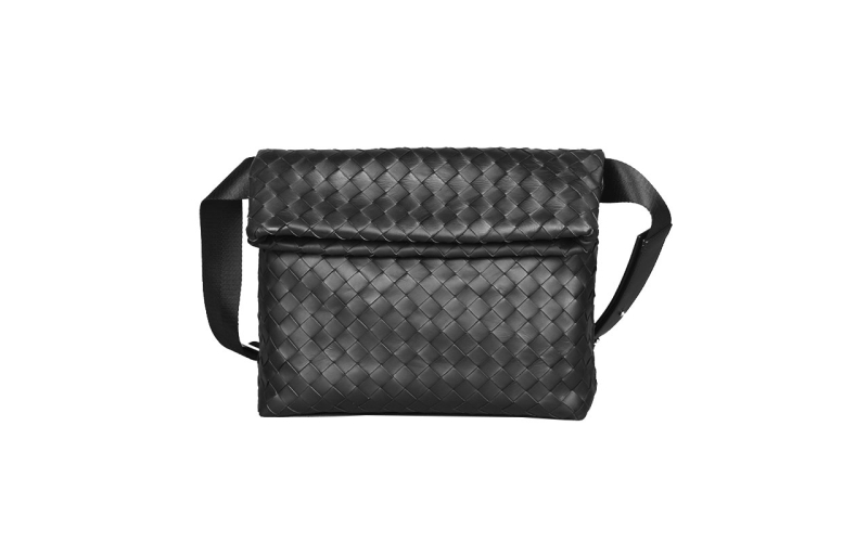 斜挎包男单肩包邮差包潮牌大容量新款编织男包轻奢日系挎包