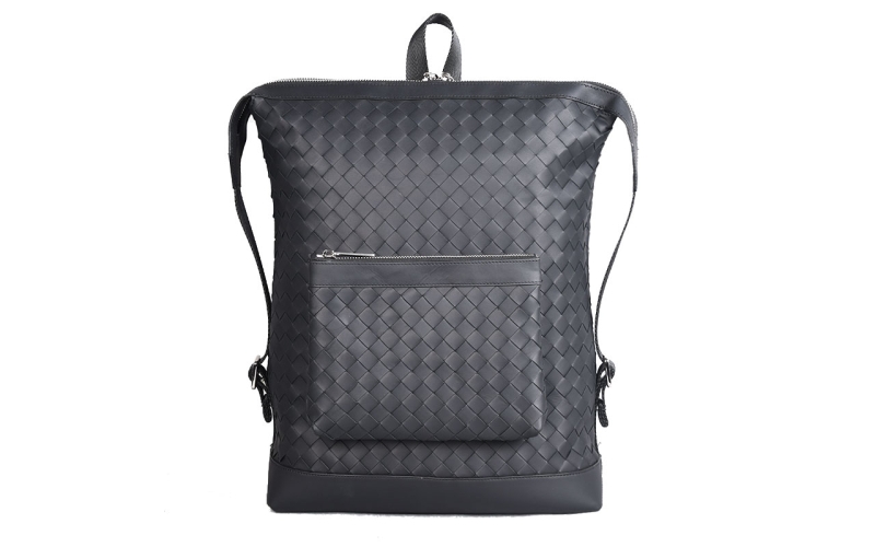 双肩包男背包大容量男包潮牌通勤ins商务时尚真皮编织包包