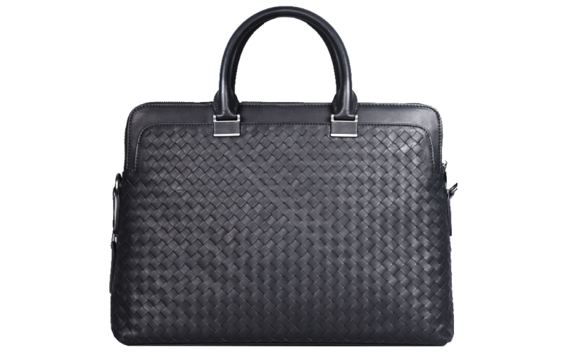 男包真皮编织公文包大容量多隔层男士商务电脑出差旅行挎包