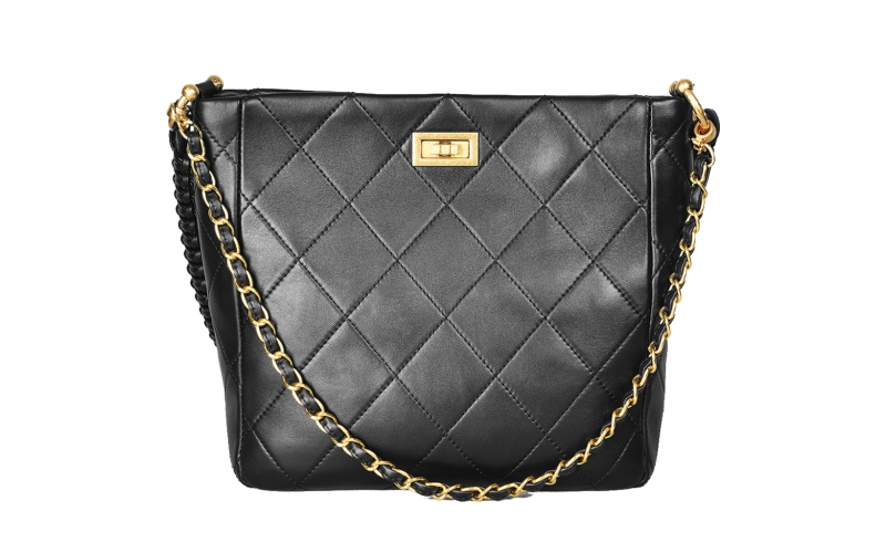 包包女2024年秋爆款水桶包单肩包菱格链条包新款真皮大容量高级感